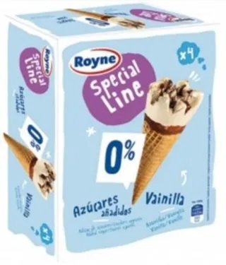 'Cono de Vainilla Special Line 0% azúcares añadidos', de la marca Royne | @AESAN_gob_es