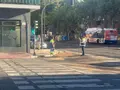 Rotura de tubería en el Paseo de los Madroños, en su confluencia con la calle Río Agadones