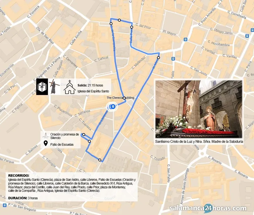 Recorrido hermandad universitaria 2025
