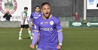 Juancho celebra el 0 2 ante el Rayo Cantabria | FOTO RAMÓN VICENTE SALAMANCA CF UDS
