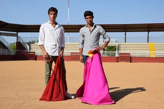 Alejandro Marcos y Manuel Diosleguarde en el ruedo del Recinto Ferial