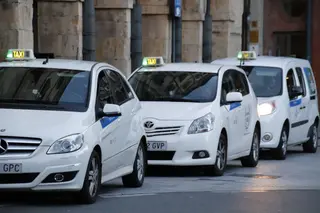Taxis en Salamanca en una foto de archivo