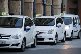 Taxis en Salamanca en una foto de archivo