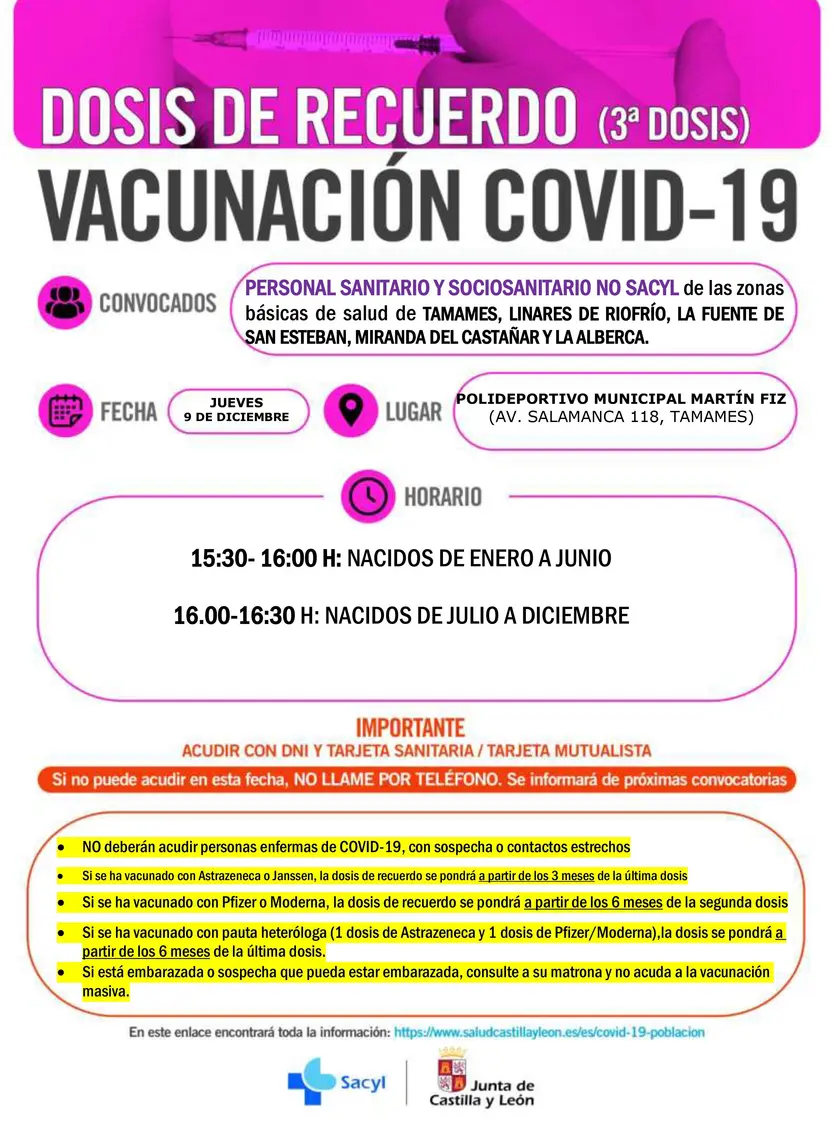 TAMAMES LINARES LA ALBERCA MIRANDA LA FUENTE PERSONAL SANITARIO Y SOCIOS...