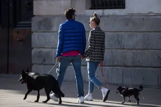 Una pareja paseando sus perros. FOTO EP
