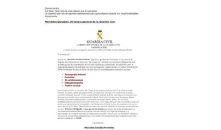 Comunicado falso de acusación de un delito relacionado con la pornografía infantil. Foto @guardiacivil