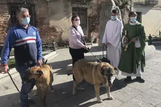 Algunos de los vecinos que han bendecido a sus mascotas