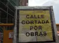 Cartel informativo de calle cortada por obras | Imagen de archivo Salamanca24horas