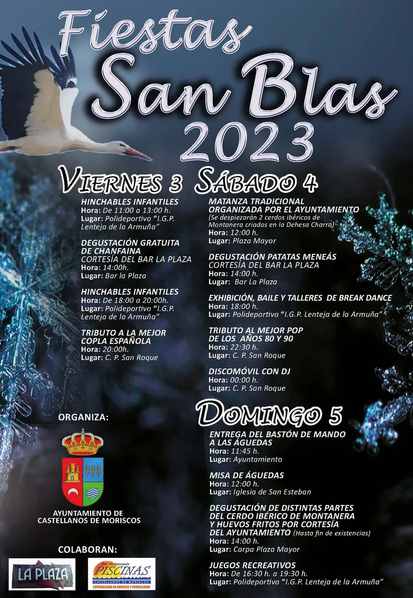 Cartel Fiestas San Blas Castellanos de Moriscos