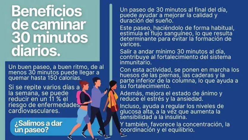 Sacyl recomienda aminar 30 minutos al día
