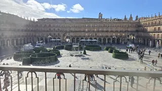 Comienzan a instalar el árbol de Navidad en la Plaza Mayor