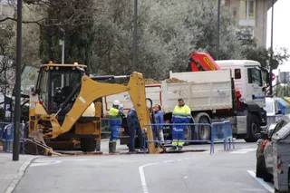 Obras, calles cortadas, estrechamiento