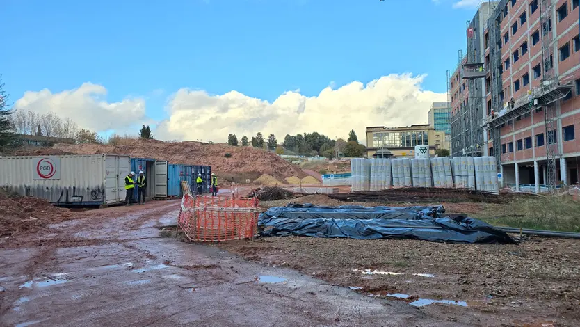 Visita a las obras del edificio de consultas del Complejo Hospitalario de Salamanca