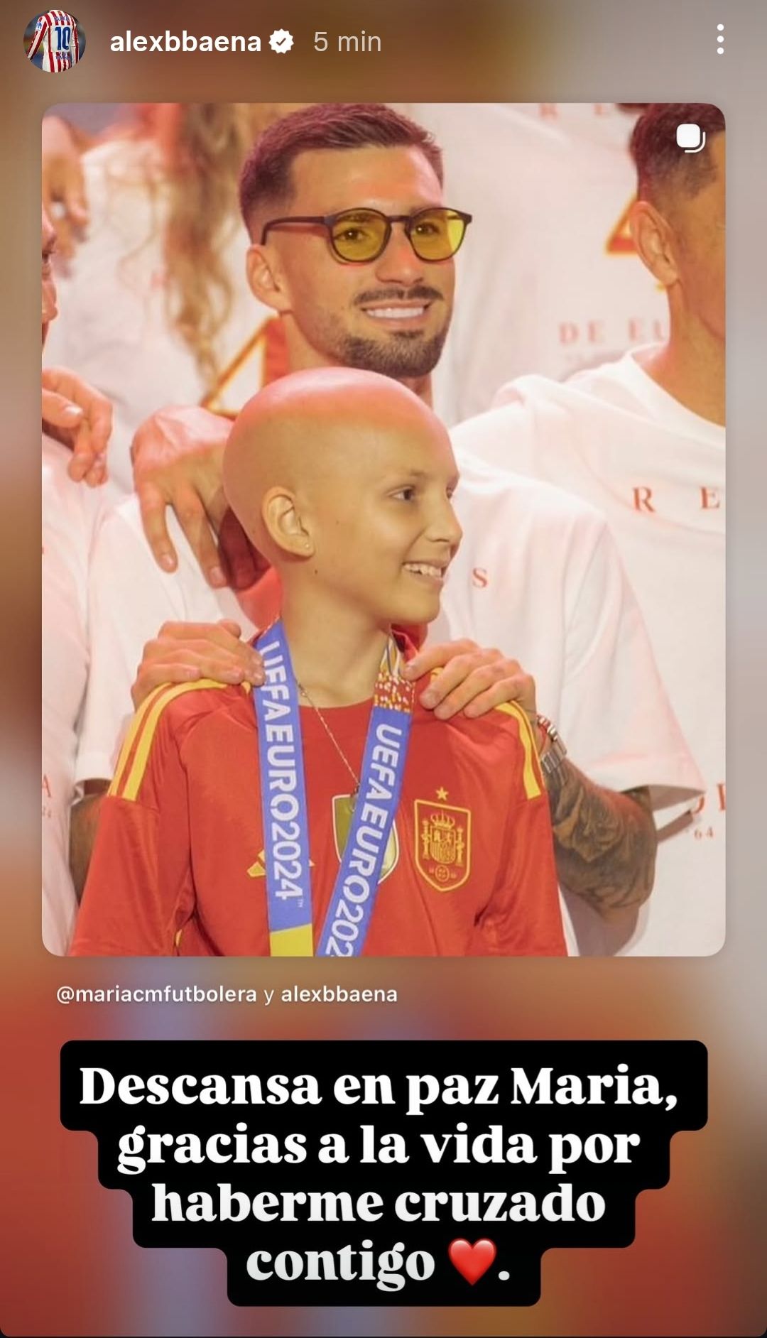 Imagen de las redes sociales de Alex Baena