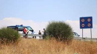 Dos heridos en una colisión producida en la rotonda elevada de la CL-605