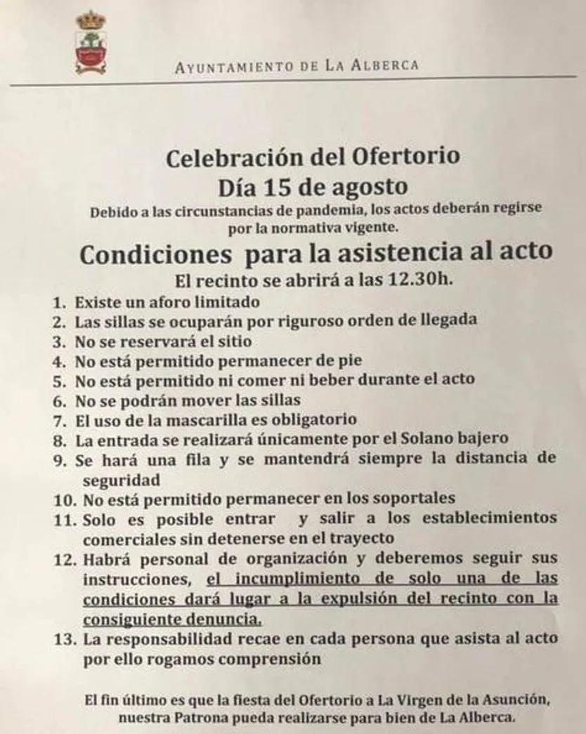 Aforo limitado en La Alberca