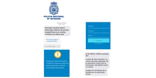 Imagen facilitada por la Policía Nacional de algunos de los SMS fraudulentos