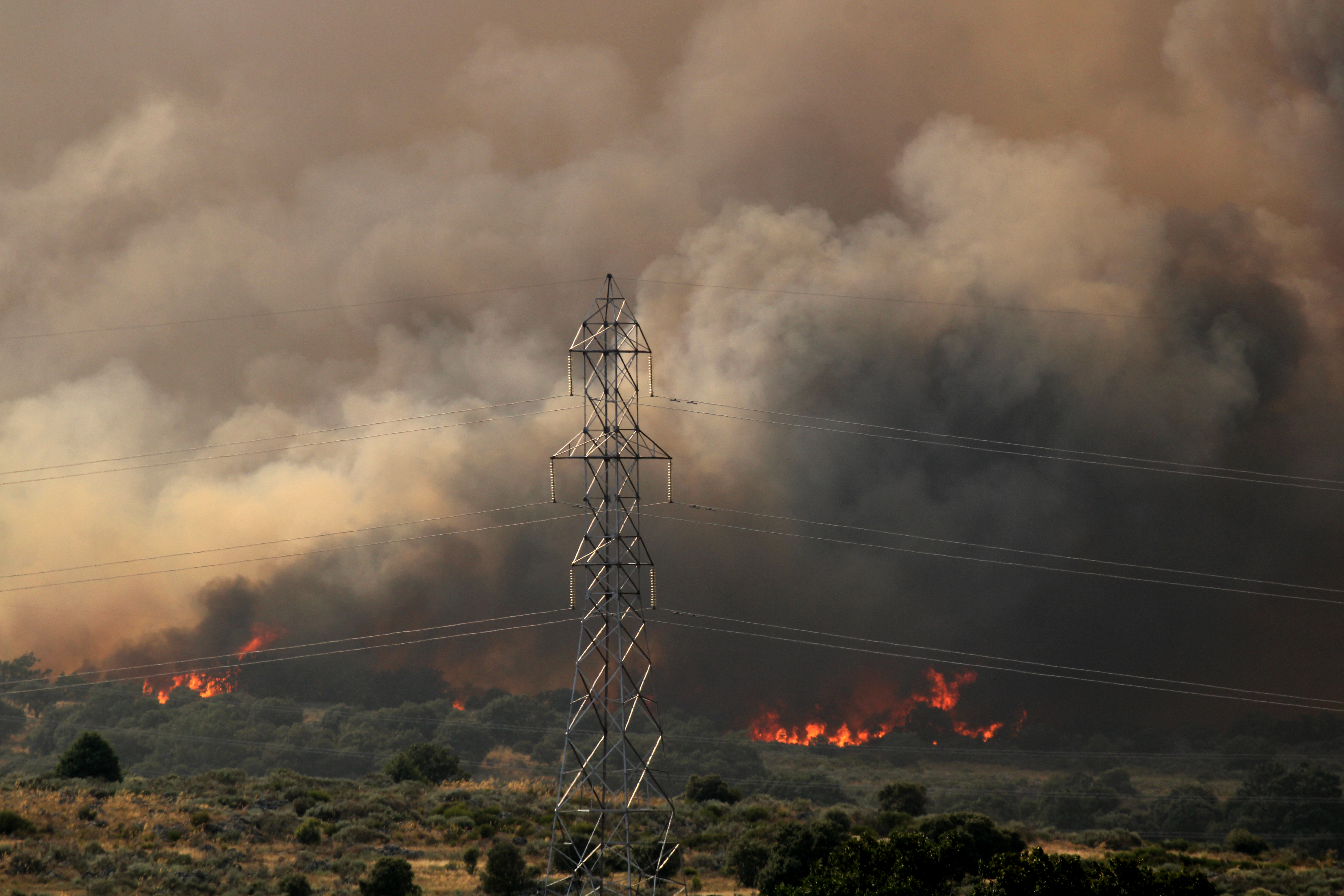 Incendio Fermoselle en la carretera entre Formariz y Muga de Sayago