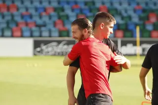 Iker Muniain, en un entrenamiento del Salamanca CF UDS.