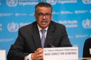 El director general de la Organización Mundial de la Salud (OMS), Tedros Adhanom Ghebreyesus, en la conferencia de prensa sobre COVID-19 - 9 de marzo de 2020