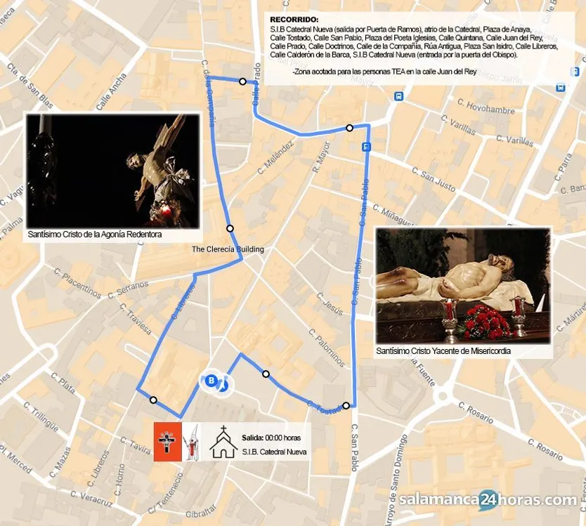 Recorrido de la Real Cofradía Penitencial del Cristo Yacente de la Misericordia y de la Agonía Redentora