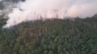 Incendio forestal en la Sierra de Gredos. Foto Junta de Castilla y León