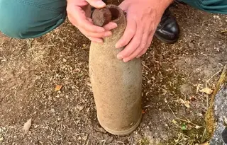 Proyectil de la Guerra Civil hallado en Fuentes de Béjar