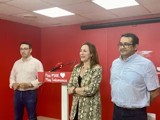 Fernando Pablos, Rosa Rubio y Juan Luis Cepa, PSOE SALAMANCA