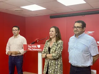 Fernando Pablos, Rosa Rubio y Juan Luis Cepa, PSOE SALAMANCA