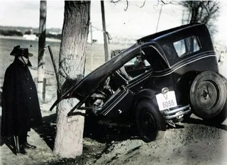 Un accidente de tráfico en la salamanca de 1930. | FOTO: SALAMANCA EN COLOR