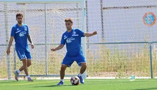 Hugo Parra, en un entrenamiento con Unionistas en la temporada 2024-2025 | FOTO SALAMANCA24HORAS.COM