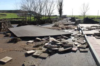 Aldeatejada, uno de los municipios afectado por las inundaciones de este domingo, 8 de enero de 2023. Foto S24H
