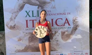 Andrea Jaén en el Cross Internacional de Itálica