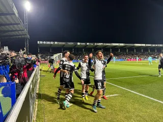 Álvaro Gómez celebra su gol al FC Barcelona en Copa del Rey | FOTO SALAMANCA24HORAS.COM