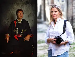 Rosa Gómez con una de sus fotografías tituladas: "Serrano con angurina"