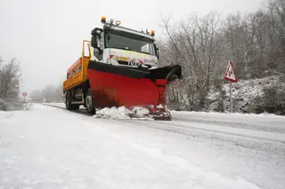 Nieve en la Sierra de Béjar. Foto de archivo