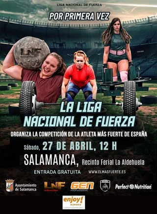Cartel Liga Nacional de Fuerza de mujeres en Salamanca