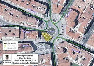 Corte de trafico plaza del Oeste | Ayto Salamanca