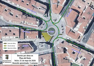 Corte de trafico plaza del Oeste | Ayto Salamanca