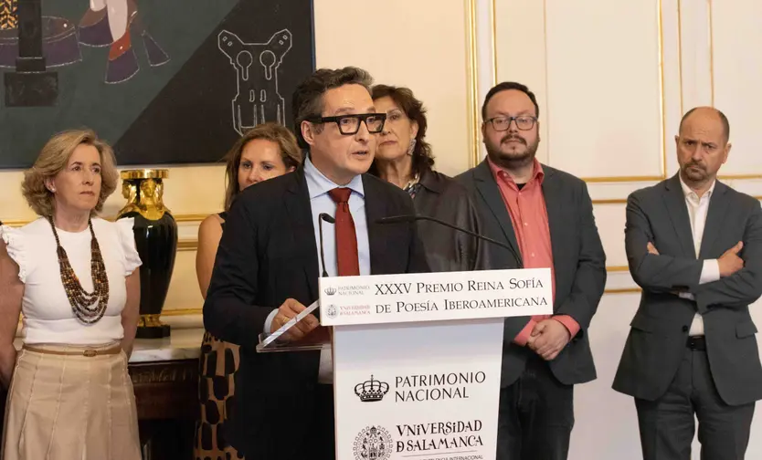 El rector de la Universidad de Salamanca, Juan Manuel Corchado, durante su intervención. Raquel J. Santos