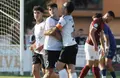 Sergio Santos y Alberto García celebran el gol del Ciudad Rodrigo al Salamanca CF UDS