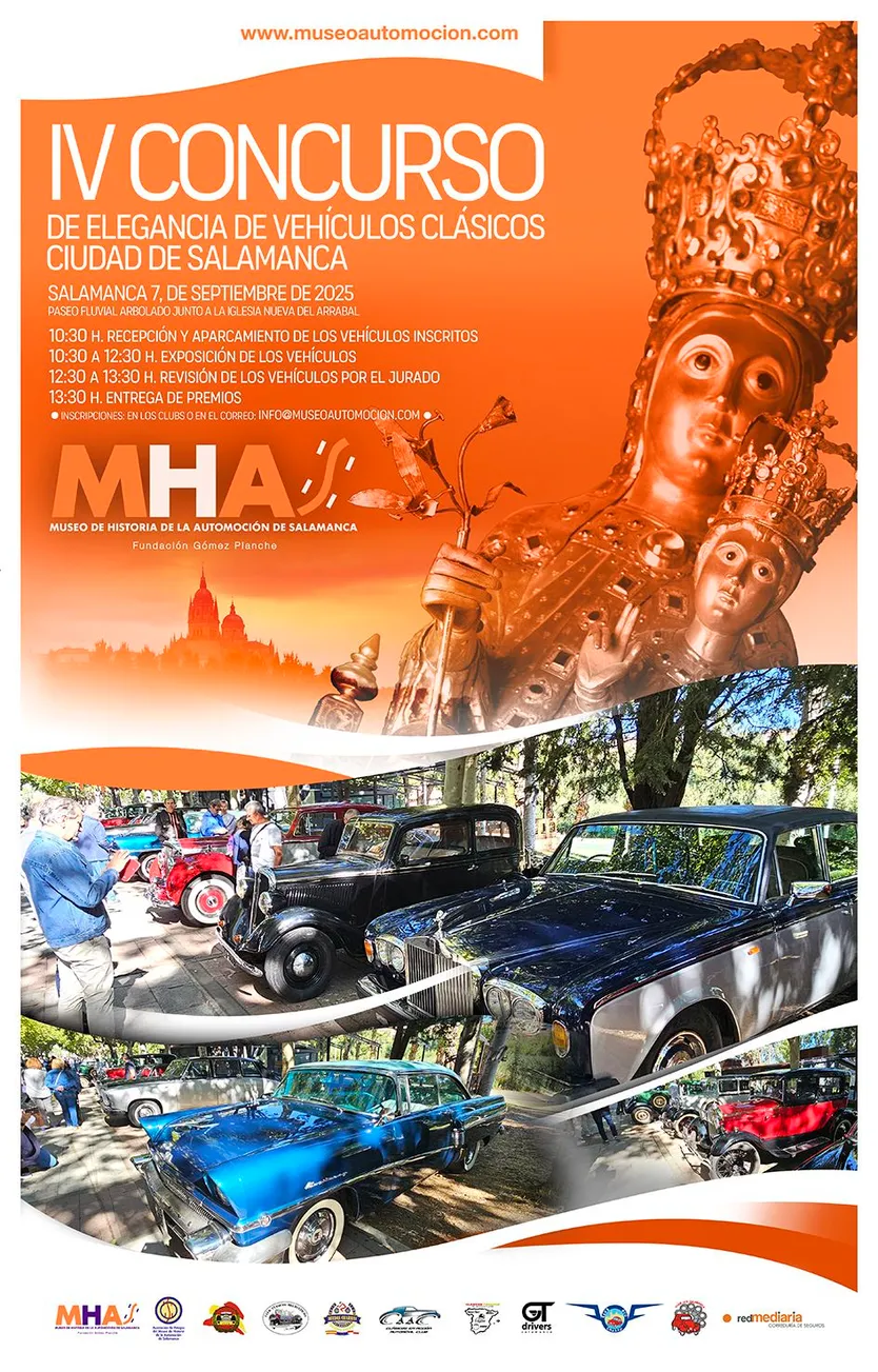 Cartel del IV Concurso de elegancia de vehículos clásicos Ciudad de Salamanca