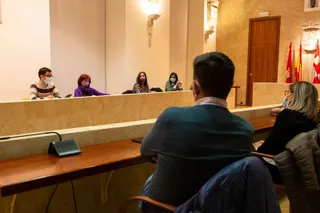 Reunión con representantes sindicales de Unicaja. Foto PSOE Salamanca.