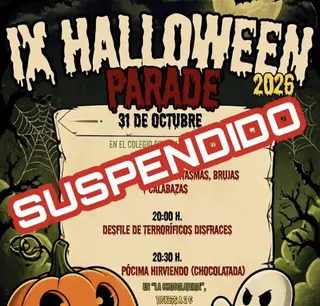 Cartel de Halloween suspendido