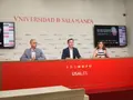 Federico Bueno de Mata, Raúl Rivas y Marian Tardáguila en la presentación de de la Noche de los Investigadores de la Universidad de Salamanca