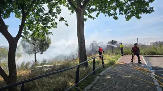 Incendio de pasto en la zona del paseo fluvial | Andrea Mateos