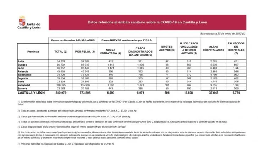 Datos JCyL 25 1 2022