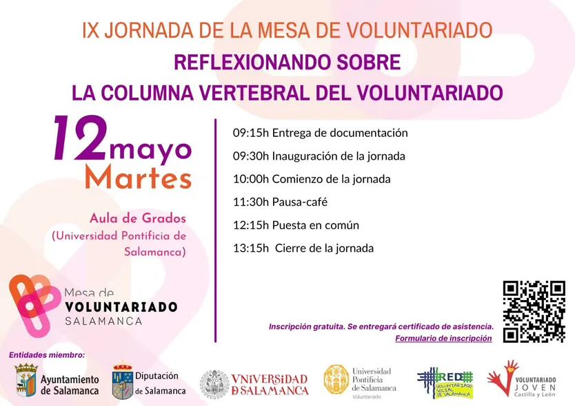 Cartel de la mesa de voluntariado de Salamanca
