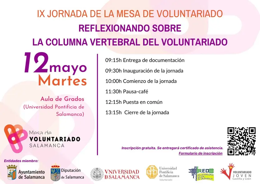 Cartel de la mesa de voluntariado de Salamanca