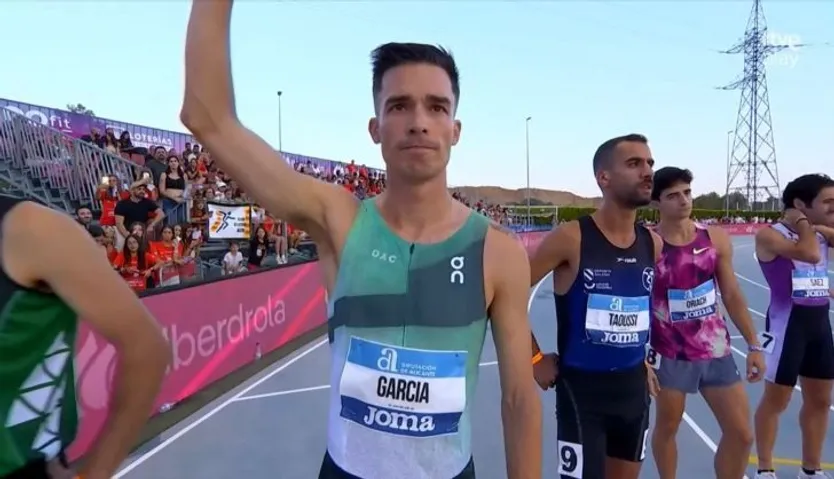 Mario García Romo en la final de la prueba de los 1.500 del Campeonato de España de atletismo en La Nucía